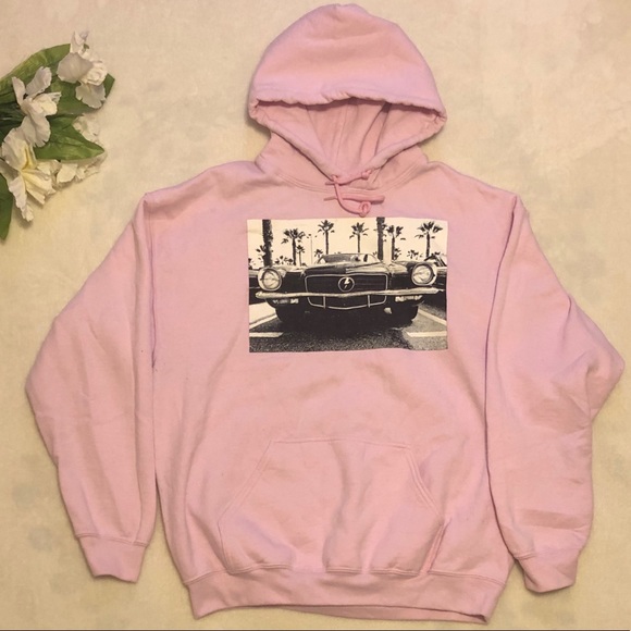 Pink Graphic Print Hoodie